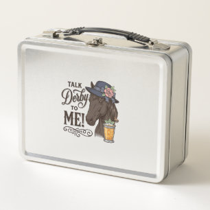 Talk Derby to Me Horse Vintage Engraving Shirt_1 Metal Lunch Box
