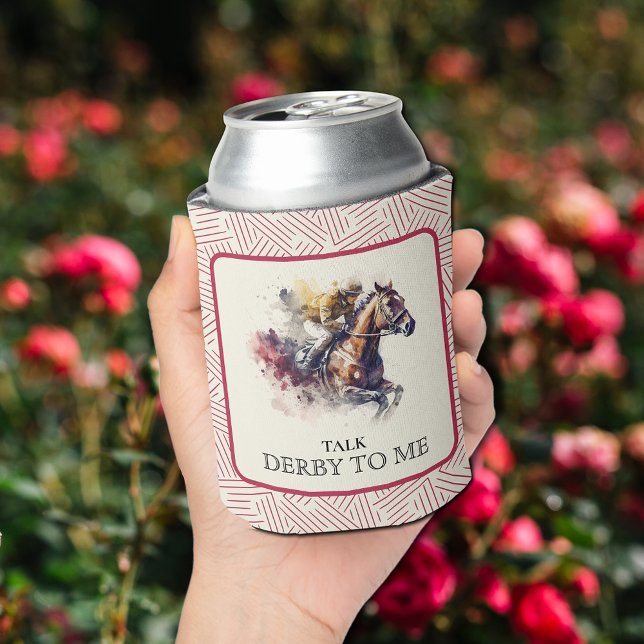 Talk Derby to Me Racehorse Red Can Cooler (Talk Derby to Me Race Horse Red Can Coolers)