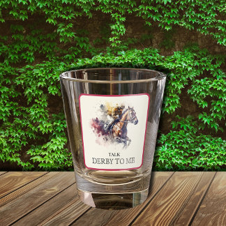 Talk Derby to Me Racehorse Red Shot Glass