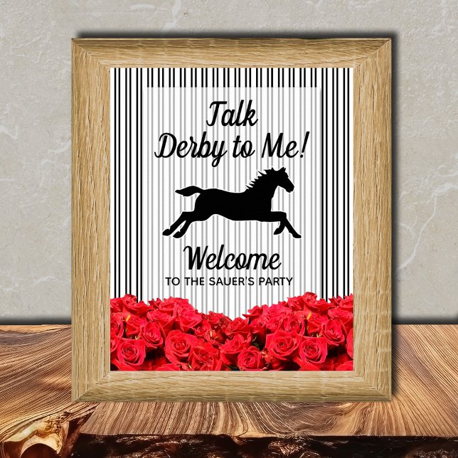 Talk Derby to Me Racehorse Welcome Poster (Talk Derby to Me Racehorse Welcome Poster - INSTANT DOWNLOAD and/or PRINTED)