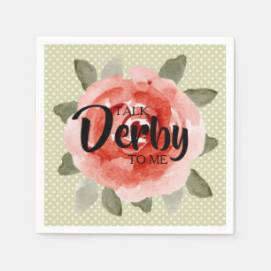 Talk Derby to Me Rose on Lime Polka Dots Napkins