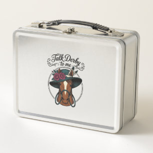 Talk Derby To Me Vintage Horse Hat Design Metal Lunch Box