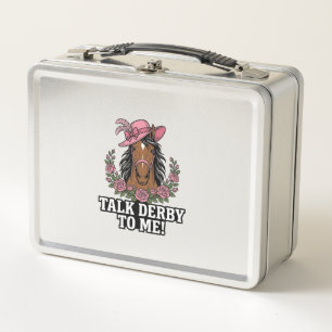 Talk Derby To Me Vintage Horse Rose Derby Design Metal Lunch Box