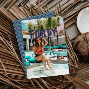 Talk Forty to Me   40th Birthday Party Invitation