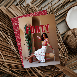 Talk Forty to Me   40th Birthday Party Invitation