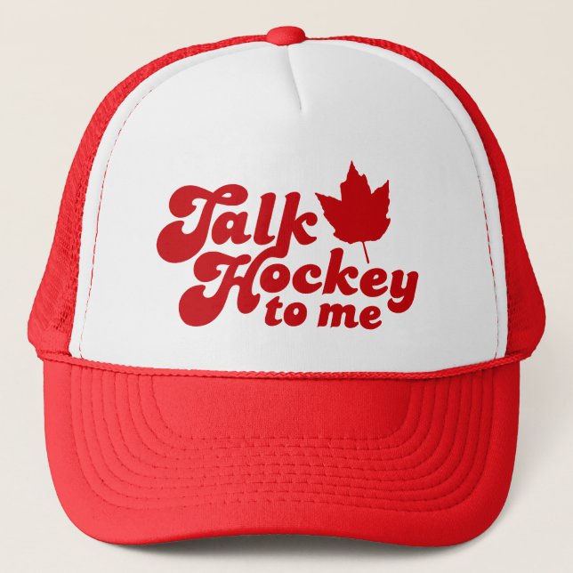 Talk Hockey To Me Trucker Hat (Front)