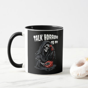 TALK HORROR TO ME GRIM REAPER RED PHONE MUG