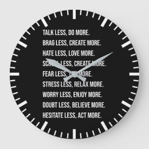 Talk Less Do More - Success Motivational Large Clock