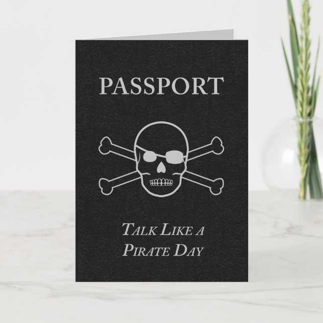 talk like a pirate day passport invitation (Front)