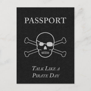talk like a pirate day passport postcard