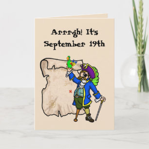 Talk Like A Pirate Day Pirate & Treasure Map Card