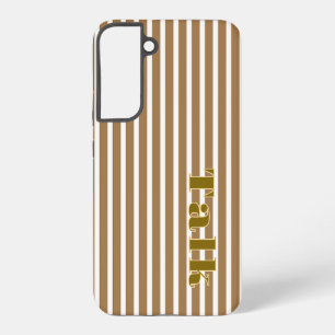 Talk Logo Brown White Stripes Samsung Phone Case