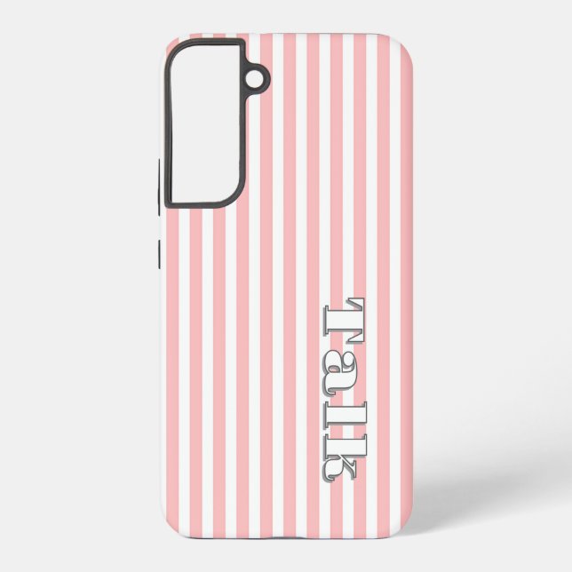 Talk Logo Pink White Stripes Samsung Phone Case (Back)