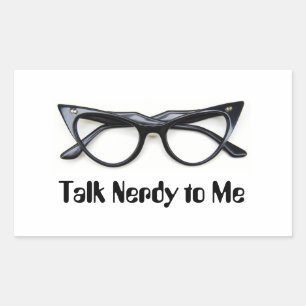 Talk Nerdy + Glasses Rectangular Sticker