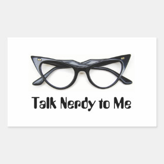 Talk Nerdy + Glasses Rectangular Sticker