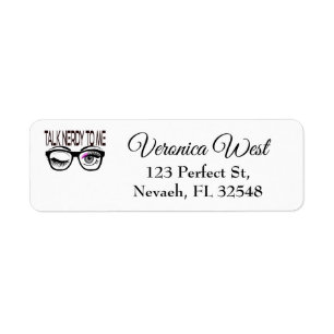 Talk Nerdy To Me Geek Glasses Winking Eye Pink Return Address Label