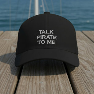 Talk Pirate To Me Black Snapback Hat