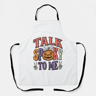 Talk Spooky To Me Vintage Halloween Shirt Design_1 Apron