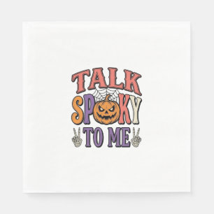 Talk Spooky To Me Vintage Halloween Shirt Design_1 Napkin