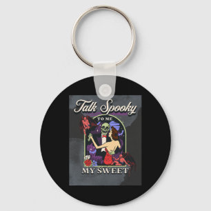 Talk Spooky to Me Vintage Retro Funny Halloween Pi Key Ring