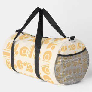 Talk Text Travel Cream Duffle Bag