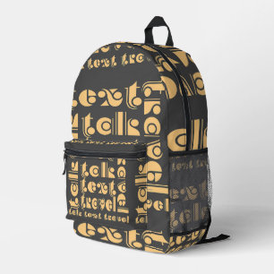 Talk Text Travel Grey Printed Backpack