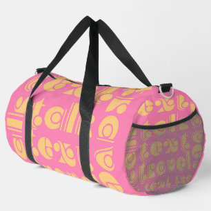 Talk Text Travel Pink Duffle Bag
