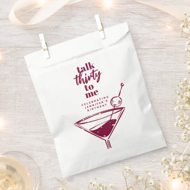 Talk Thirty To Me 30th Birthday Cocktail Party Favour Bag (Clipped)