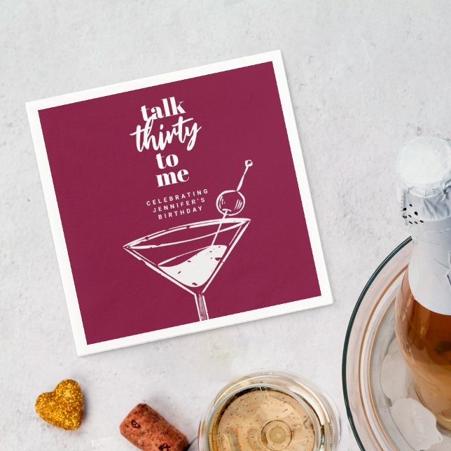 Talk Thirty To Me 30th Birthday Cocktail Party   Napkin (Creator Uploaded)