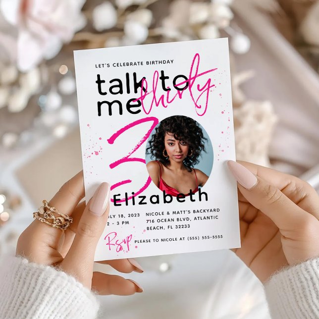 Talk Thirty To Me 30th Birthday Invitation Card (Creator Uploaded)