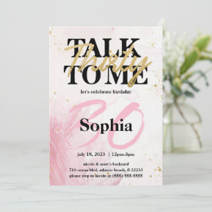 Talk Thirty To Me 30th Birthday Invitation Card