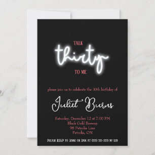 Talk Thirty To Me, 30th Birthday Party Invitation