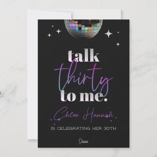 Talk Thirty to Me 30th Birthday Party Invitation (Front)