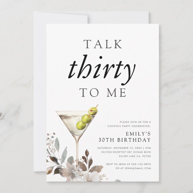 Talk Thirty To Me 30th Birthday Party Invitation (Front)