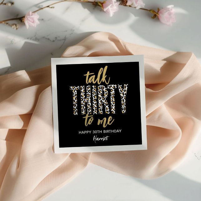 Talk THIRTY to Me! 30th Birthday Party  Napkin (Creator Uploaded)