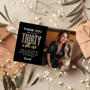 Talk THIRTY to Me! 30th Birthday Party Thank You Card