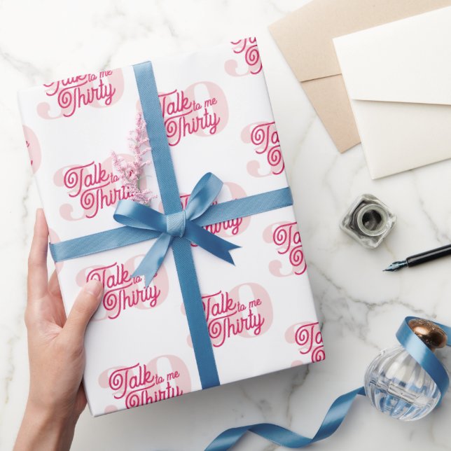 Talk Thirty to me Curvy Groovy 30th Birthday  Wrapping Paper (Gifting)