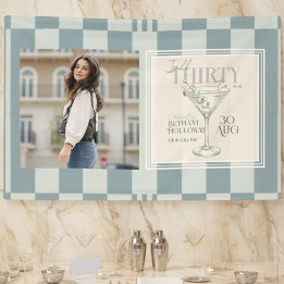 Talk Thirty To Me Martini 30th Birthday Photo Banner