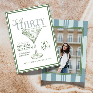 Talk Thirty To Me Martini Cocktail 30th Birthday Invitation