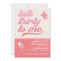 Talk Thirty to Me Modern Birthday Bash Invitation