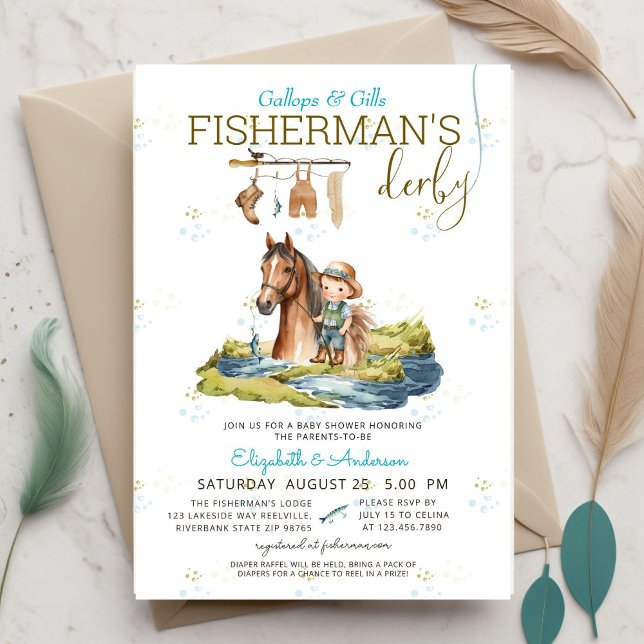 Talk to Me Rustic Fisherman's Derby Baby Shower  Invitation (Creator Uploaded)
