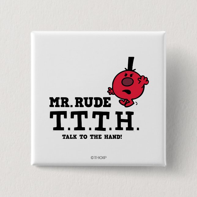 Talk To The Hand 15 Cm Square Badge (Front)