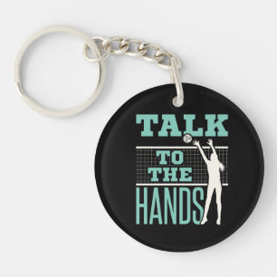 Talk to the Hands Volleyball Player Blocker Key Ring