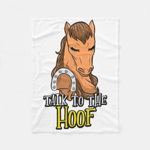 Talk To The Hoof - Cowboy Cowgirl Equidae Horse Fleece Blanket