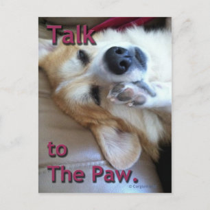 "Talk to the Paw" Corgi Postcard