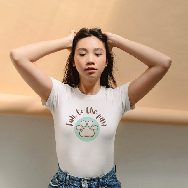 Talk to the paw illustrated minimalistic cat T-Shirt (Creator Uploaded)