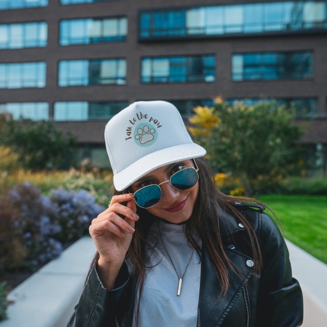 Talk to the paw illustrated minimalistic cat trucker hat (Creator Uploaded)