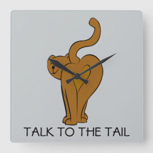 Talk to the Tail,  Funny Cat Wall Clock