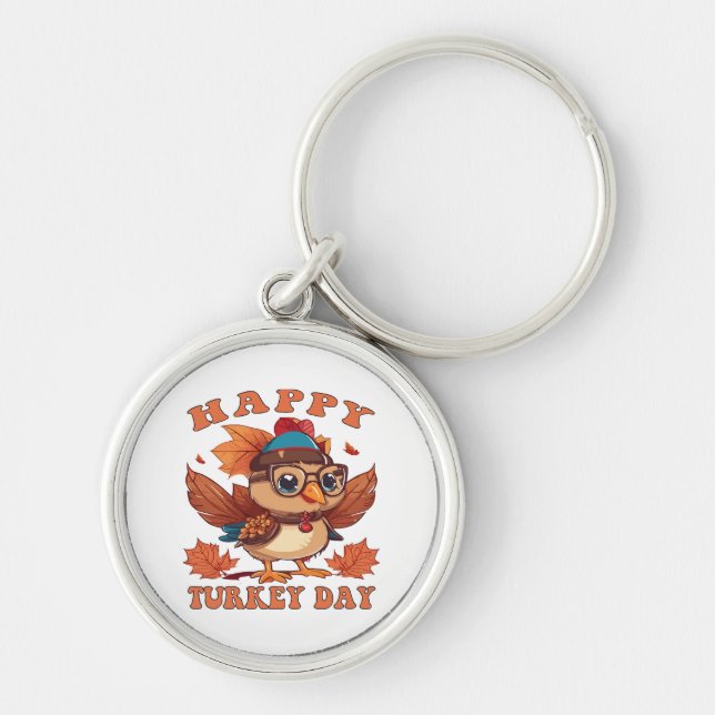 talk turkey to me Thanksgiving Key Ring (Front)