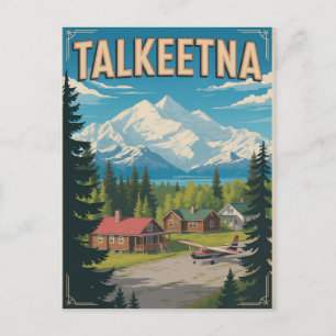 Talkeetna Alaska Travel Vintage Postcard